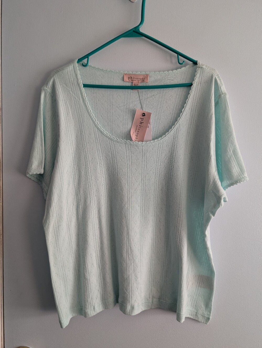 Philosophy Mint Scoop Neck Short Sleeve Top